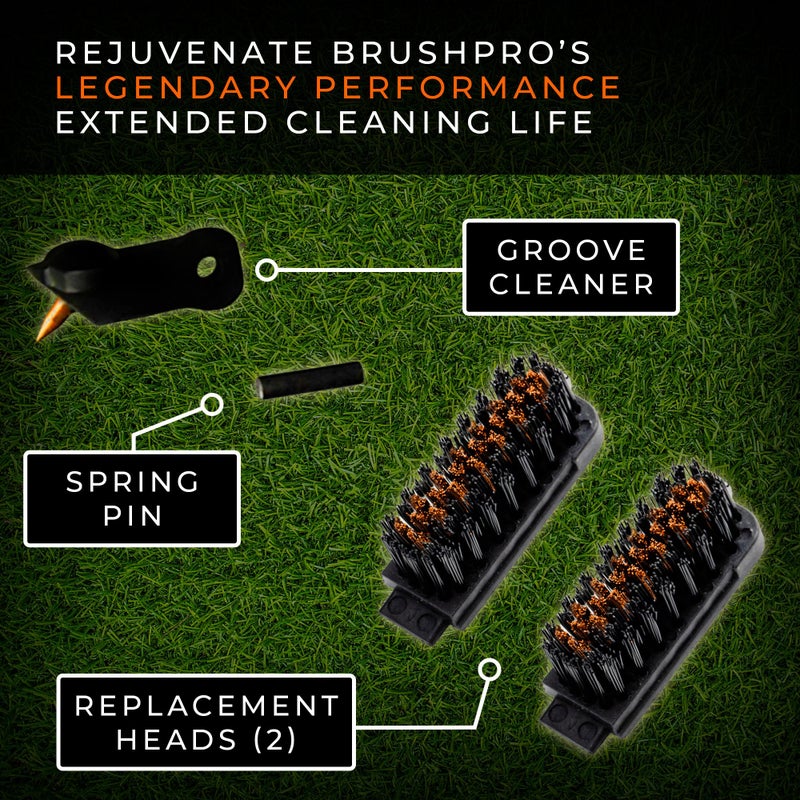 Frogger Golf Brush Head and Groove Cleaner Replacement for BrushPro (Bronze & Nylon Brush) - Image 2